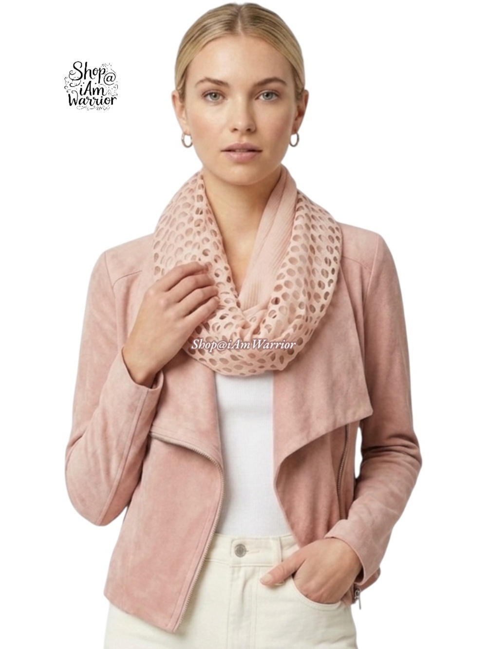 Blush NWOT long laser cut scarf *shop@iamwarrior